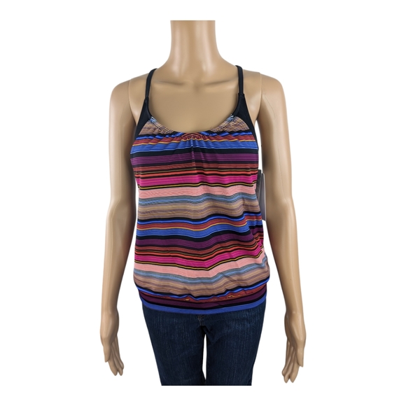 Athleta Capri Stripe Blousy Tankini 32B/C - Picture 1 of 8